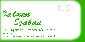 kalman szabad business card